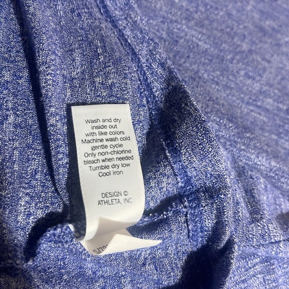 Athleta Purple Marled Long Sleeve Pleat Back‎ Tee Size S - Picture 6 of 6